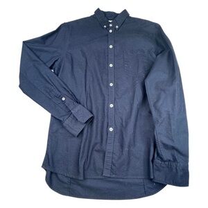 Filippa K‎ Shirt Men's Large Navy Blue Cotton Classic Slim Fit Button Up Casual